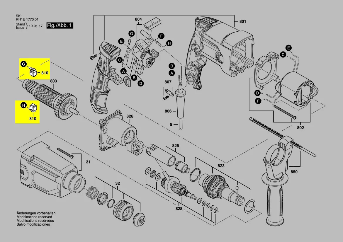 balais charbon réf. 2800278001 Skil
